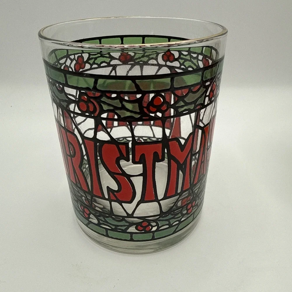 Set Of 2 MERRY CHRISTMAS Double Old Fashioned Rocks Glasses 4